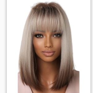 Vsadsau Champagne 14” Medium Length Straight Hair Wig-LC2067-1 color F010510